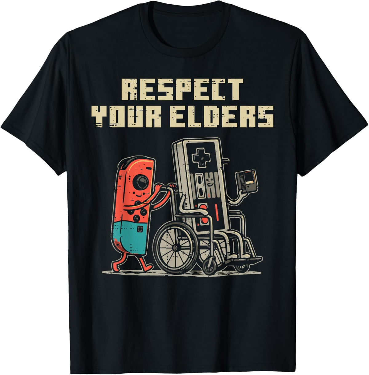 Gamer Controller Respect Your Elders Funny Men Boys Kids T-Shirt
