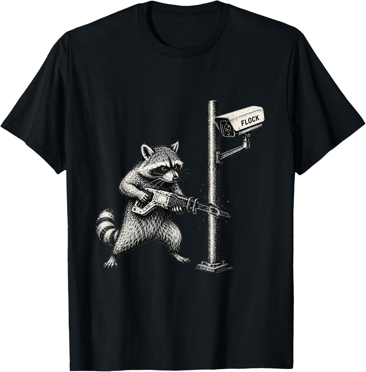 Anti-Flock Raccoon - Anti Surveillance Camera Rebel Meme T-Shirt