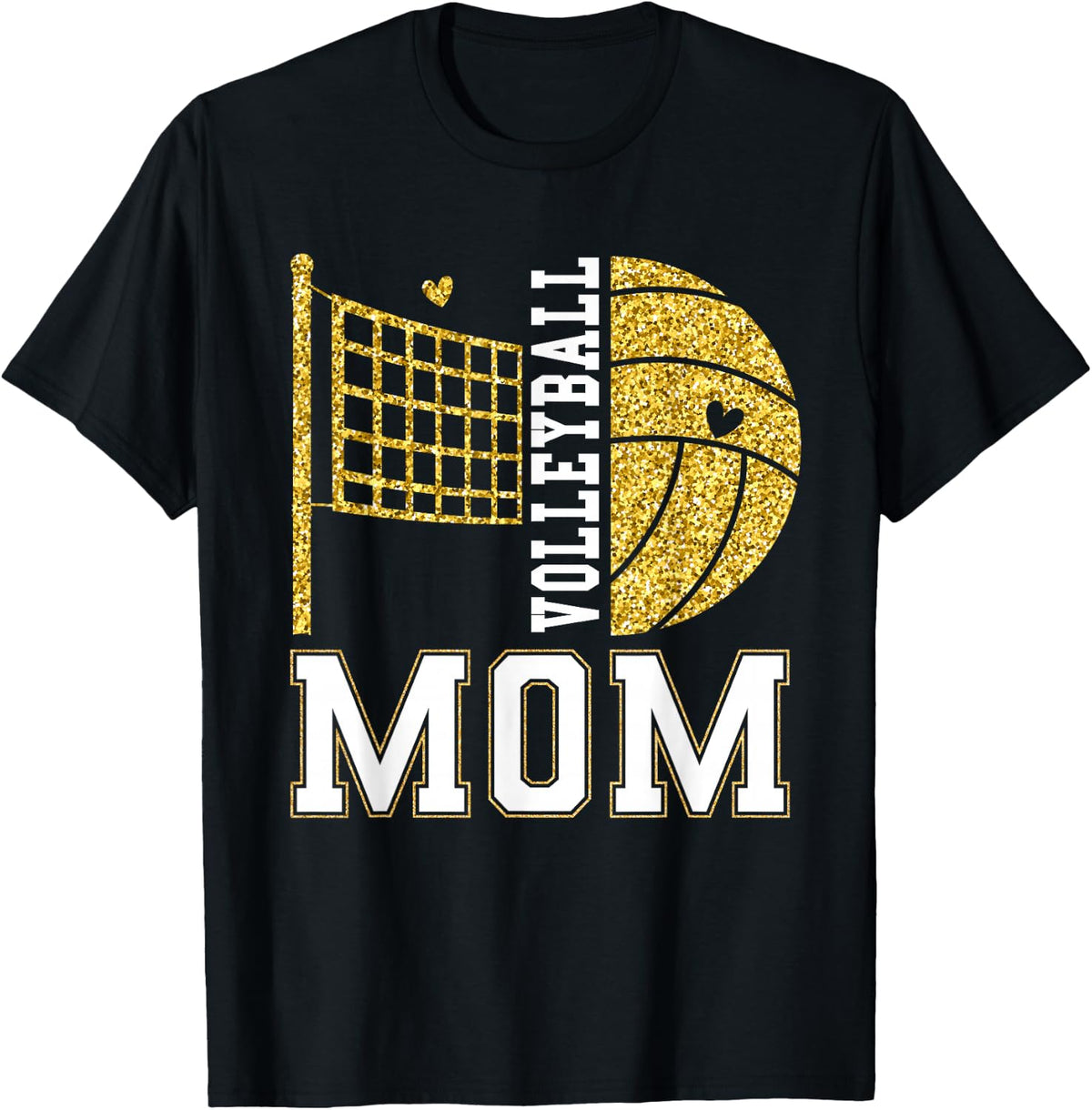 Volleyball Mom Game Day Volleyball Season Mama Girl Gold T-Shirt