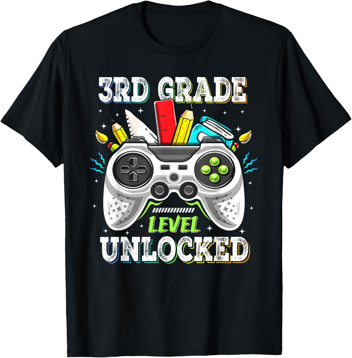 Back To School 3rd Grade Level Unlocked Gamer Kids Boys T-Shirt