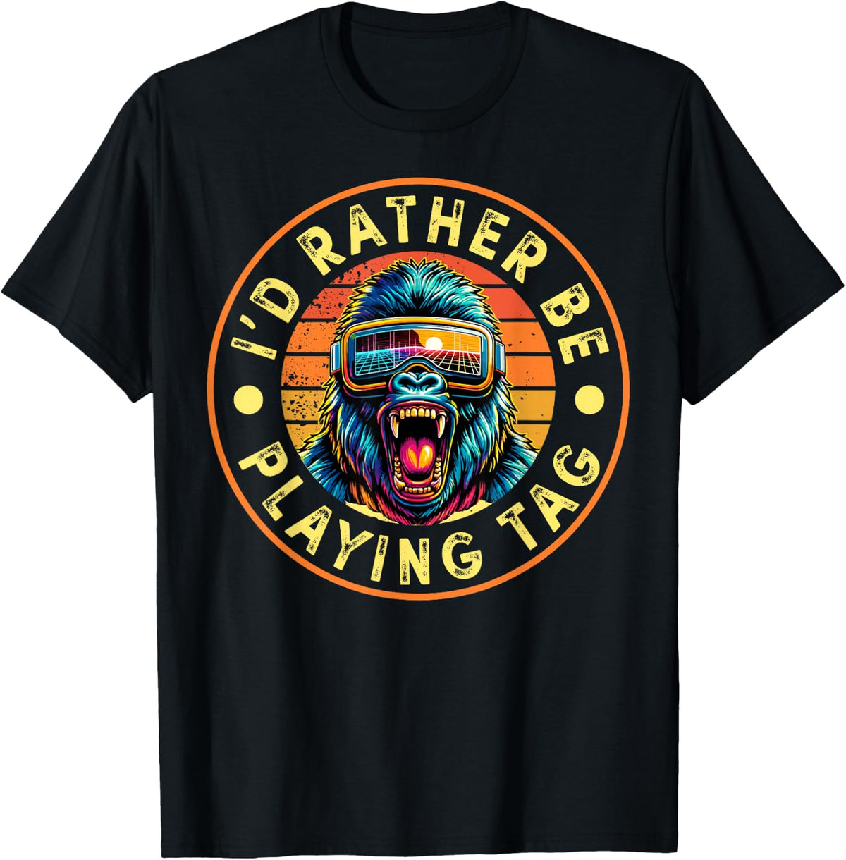 Bruh I'd Rather Be Playing Boys Adult Man Birthday Gorilla T-Shirt