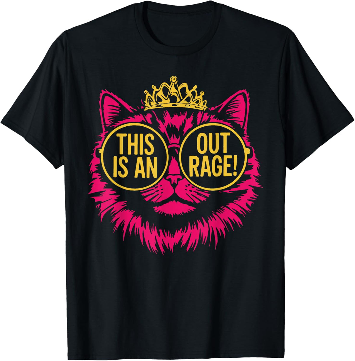 This is an Outrage Funny Sassy Pink Cat Queen T-Shirt