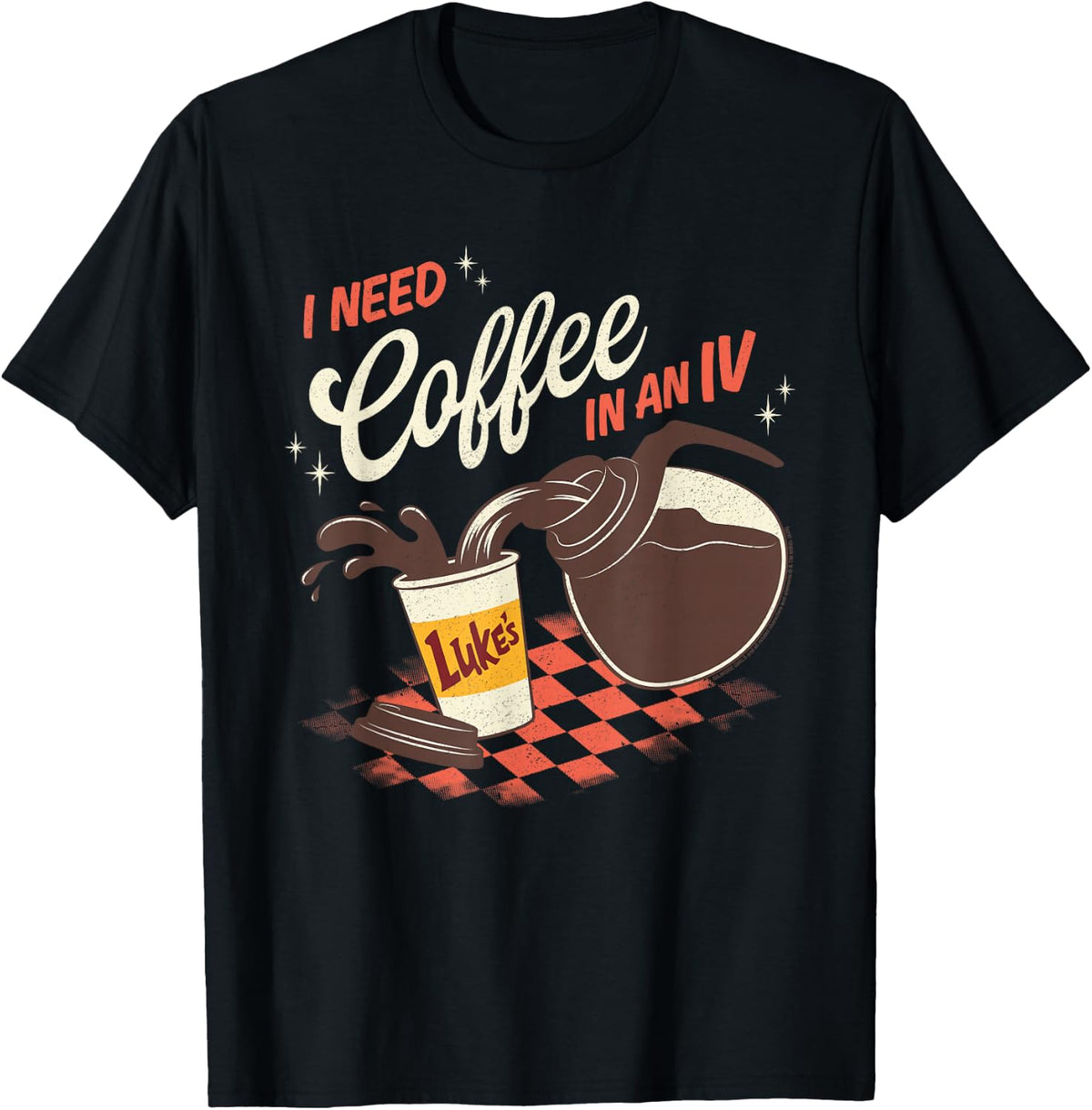 Gilmore Girls I Need Coffee in an IV Illustration TV Show T-Shirt