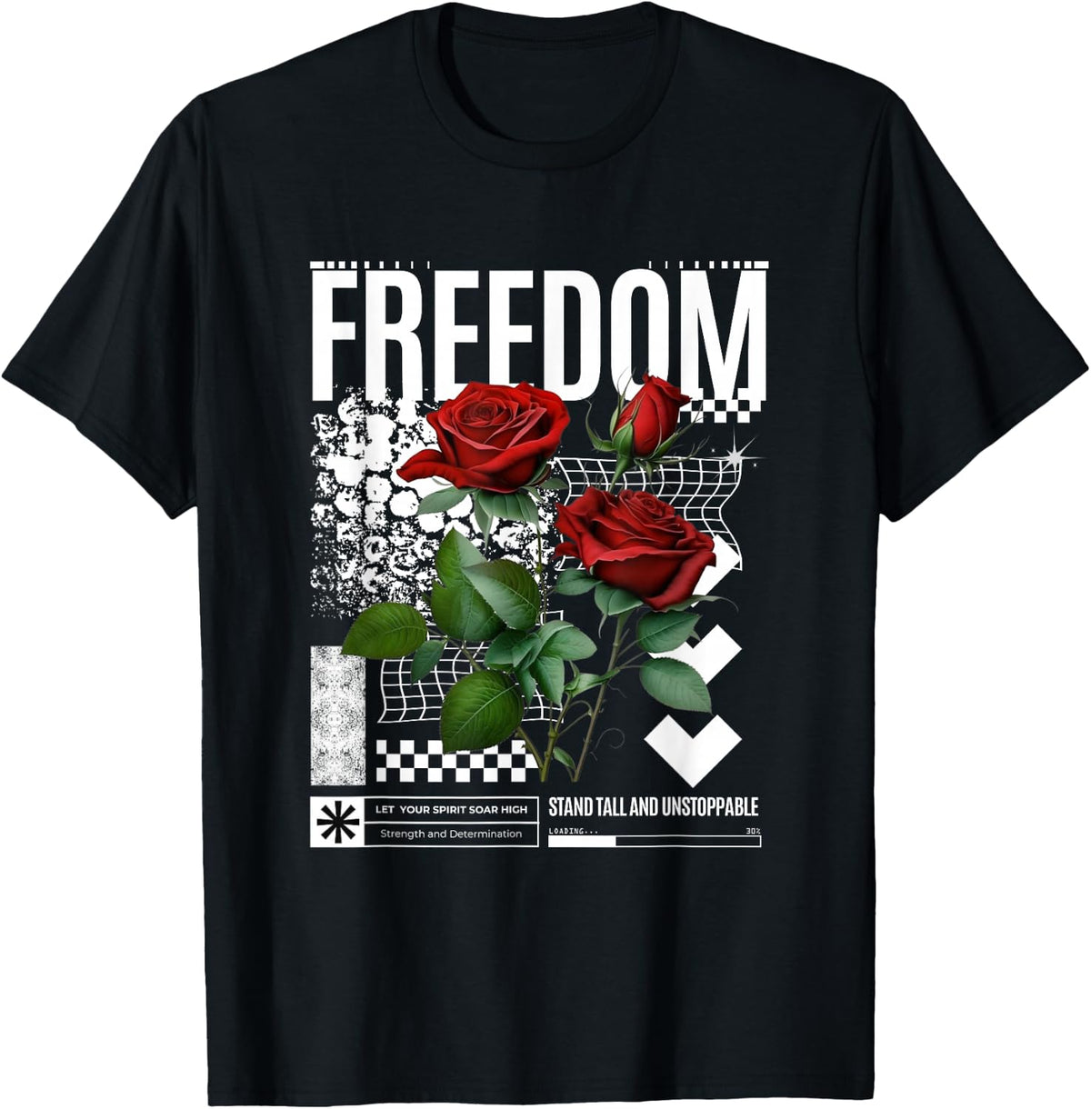 Streetwear Graphic Dark Floral Urban Aesthetic, Mens Fashion T-Shirt