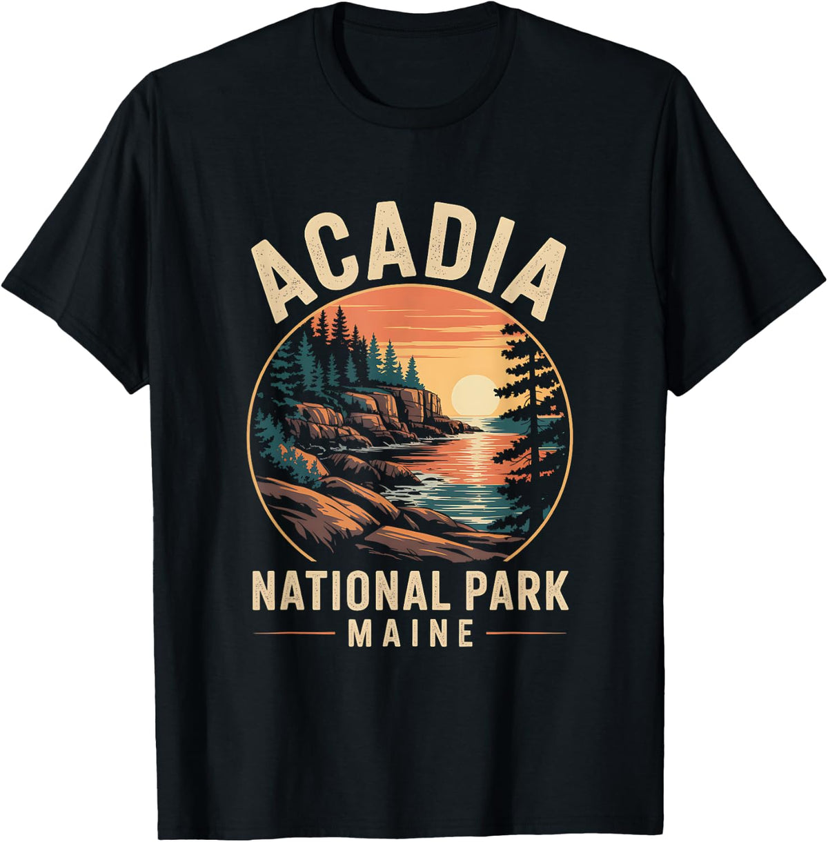 Retro Acadia National Park Maine Est 1916 Mens Womens Hiking T-Shirt