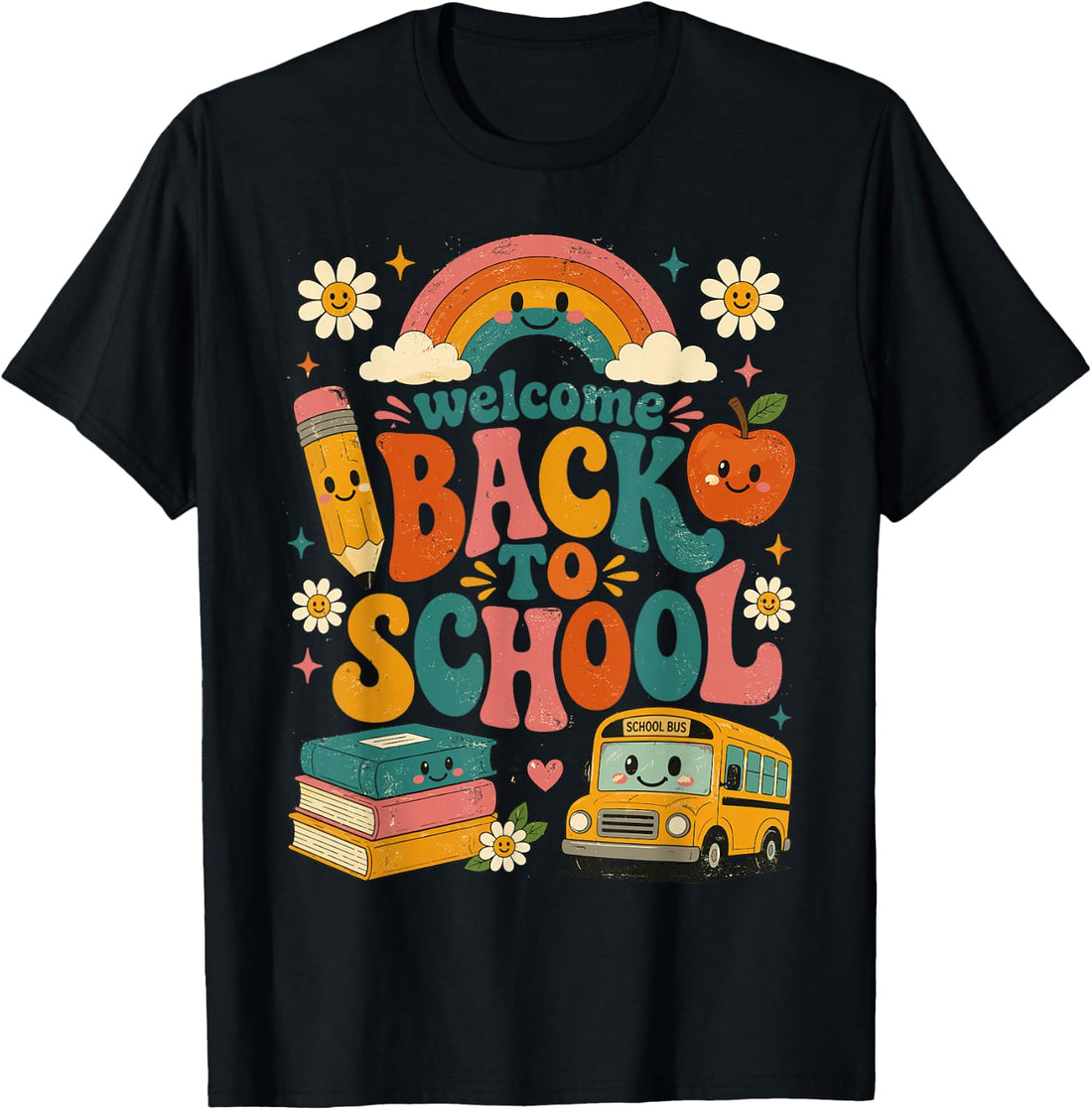 Welcome Back to School Rainbow Teacher Apparel First Day T-Shirt