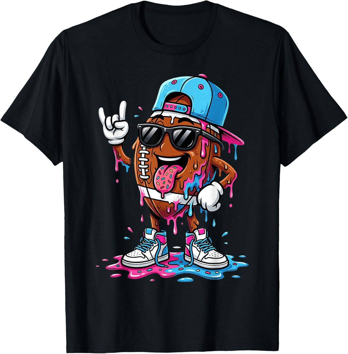 Drip Football Player Ice Cream Sprinkles T-Shirt