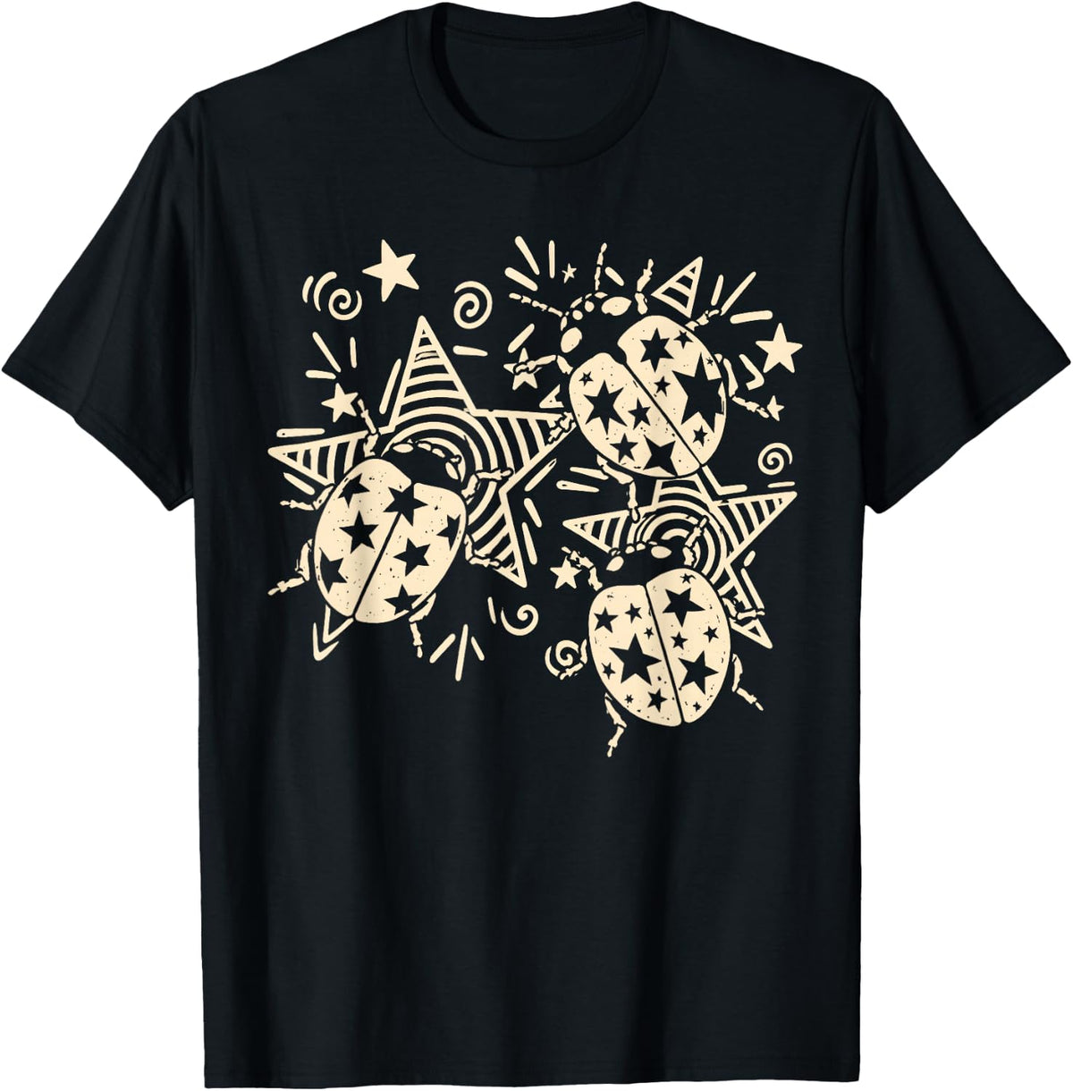 Cute Ladybug Y2k Grunge 2000s Alt 90s Vintage Star Dots Teen T-Shirt