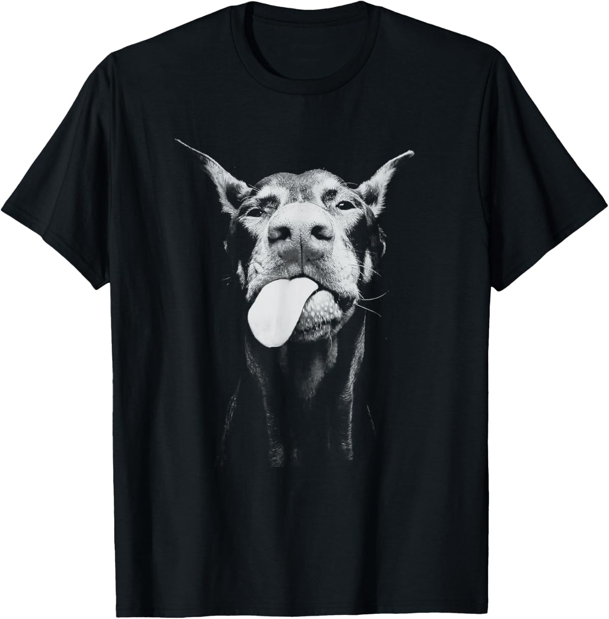 Confident Doberman with Playful Tongue-Out Attitude T-Shirt