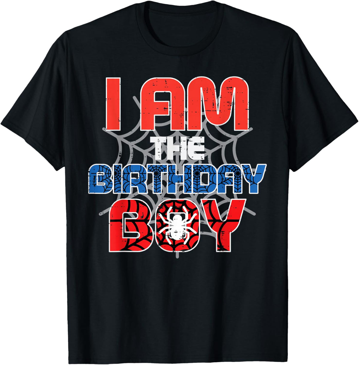 I Am The Birthday Boy Spider Party Family Matching Boys Kids T-Shirt