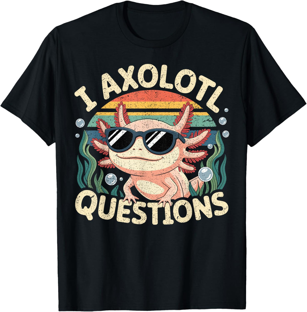 I Axolotl Questions Adults Youth Kids Retro Axolotl T-Shirt