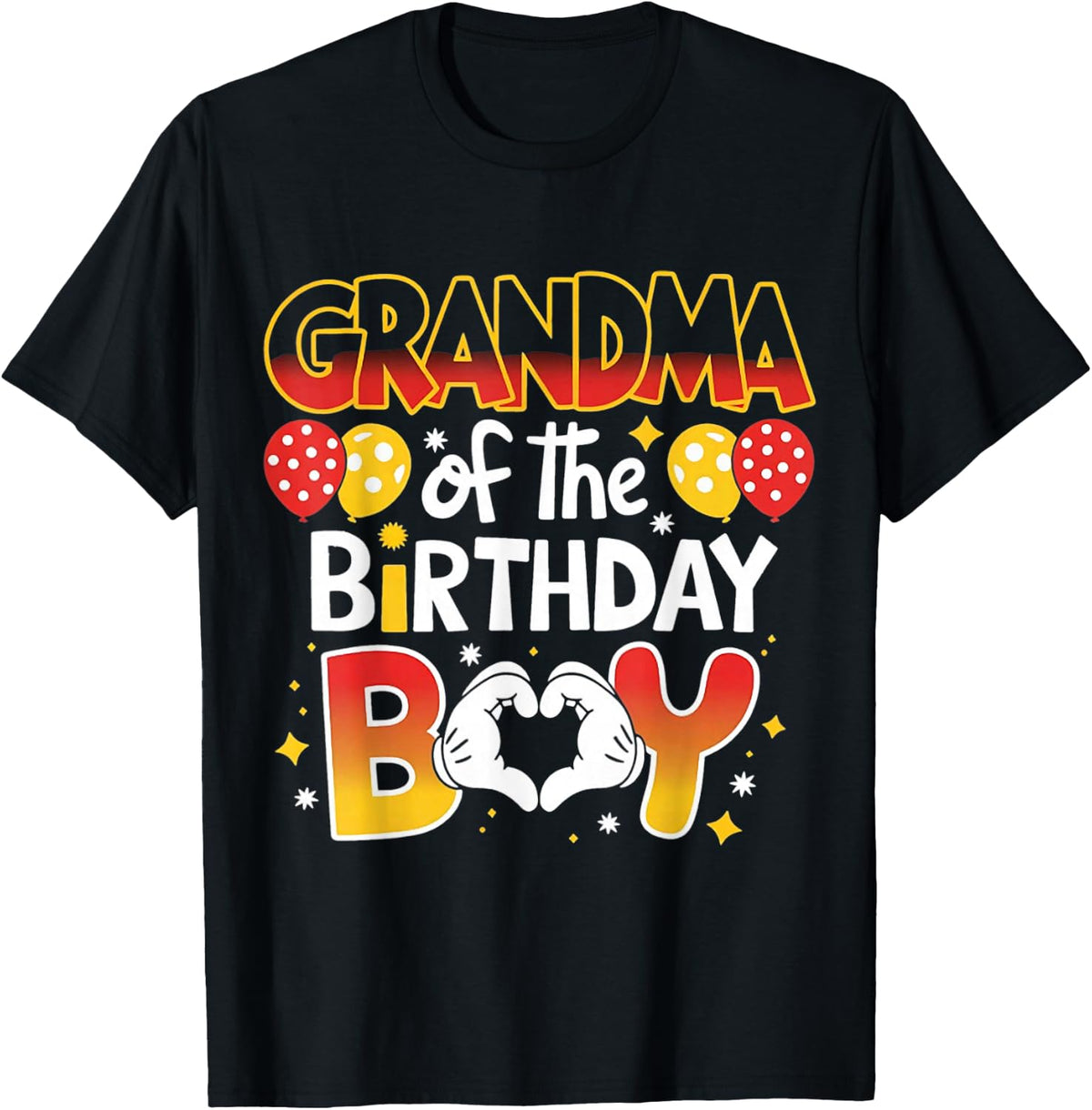 Grandma of The Birthday Boy T-Shirt Tee Family Party Matching Grandson Gift