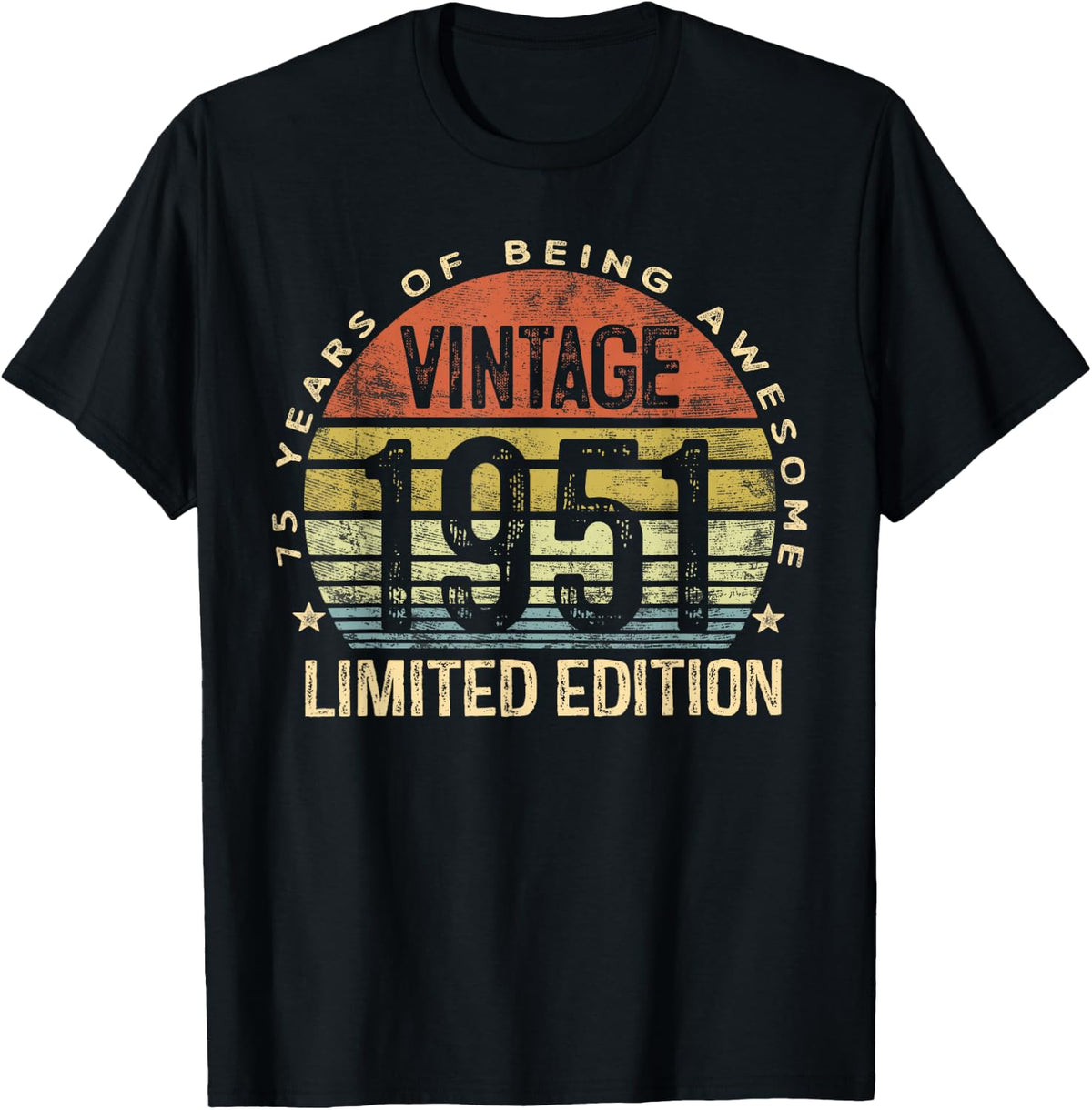 Vintage 1951 Limited Edition 75-Year-Old 75th Birthday T-Shirt