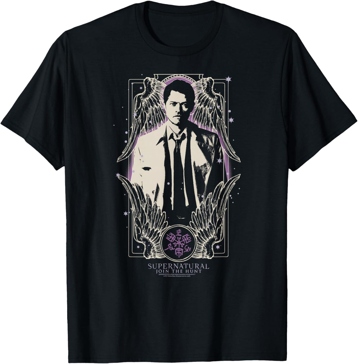 Supernatural Castiel Angel Wings Illustration TV Show T-Shirt