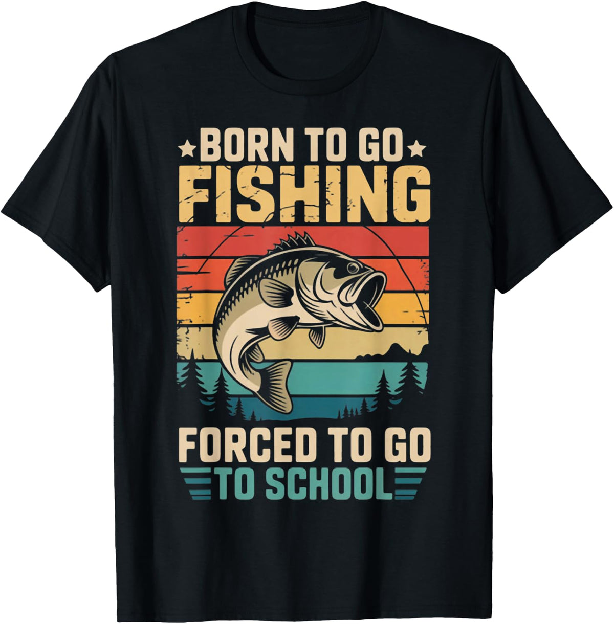 Born to Go Fishing Bass Fish Funny Fisherman Boys Kids Men T-Shirt