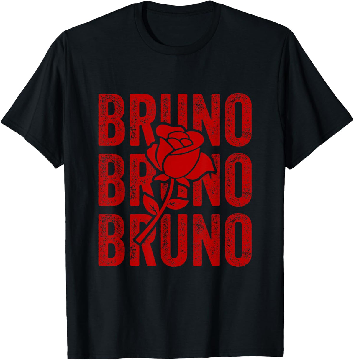Distressed Bruno Text with Floral Graphic T-Shirt