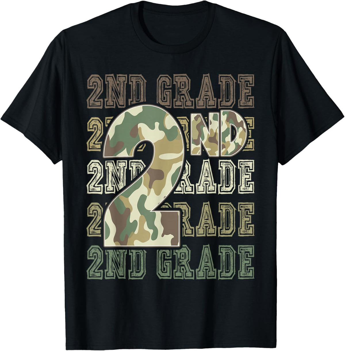 Camo 2nd Grade Squad First Day of School Boy Girl Teacher T-Shirt