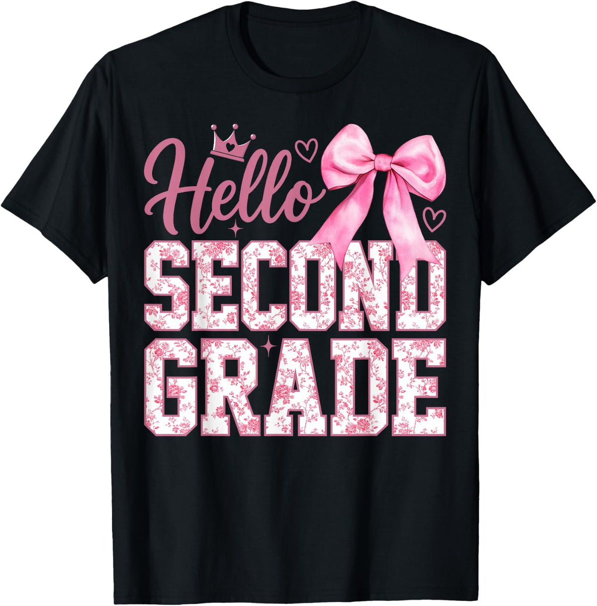 Hello 2nd Grade Bow Teacher Back to School Second Grade T-Shirt