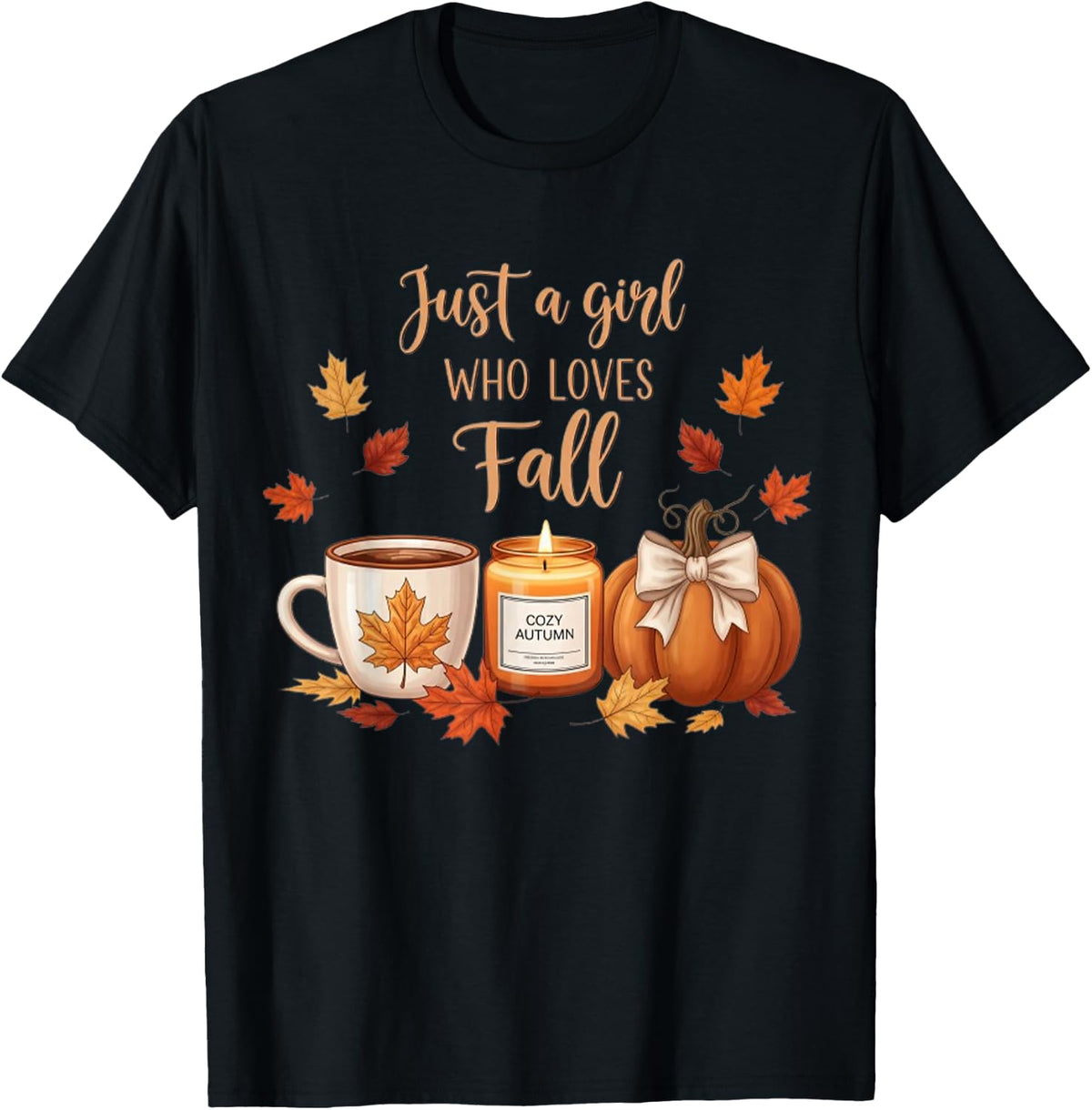 Just A Girl Who Loves Fall Pumpkin Cozy Autumn T-Shirt