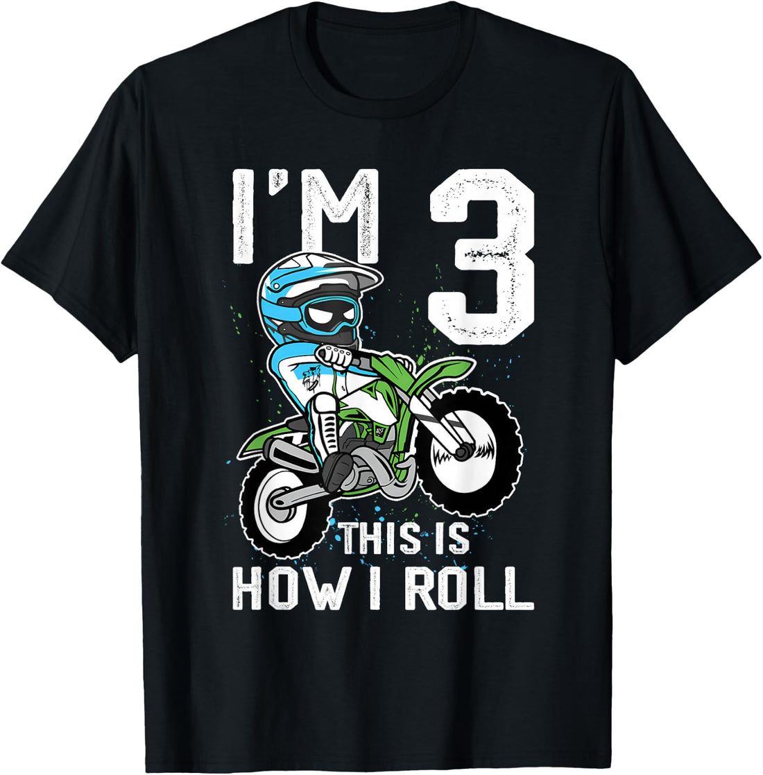 3rd Birthday Motorcycle Dirt Bike Birthday 3 Year Old Boy T-Shirt