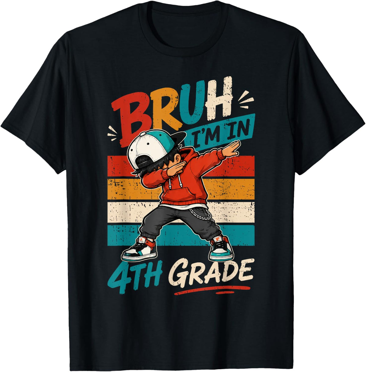 Bruh I'm in 4th Grade Dabbing Boys Kids Back to School 2026 T-Shirt