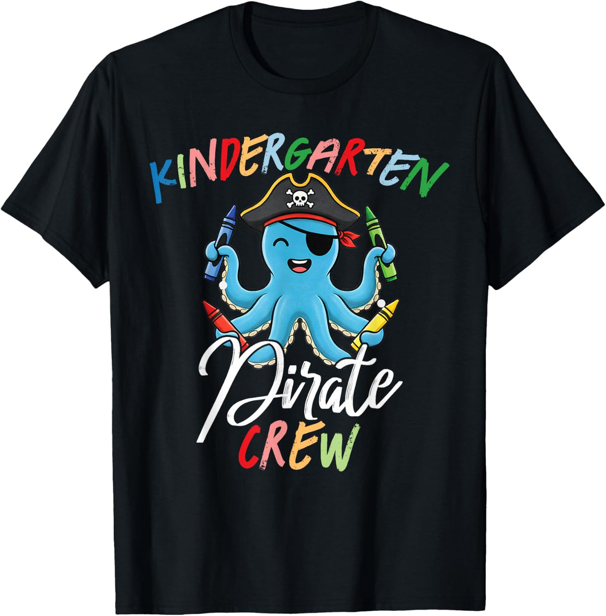 Funny Kindergarten Teacher Student Octopus Pirate Crew Squad T-Shirt