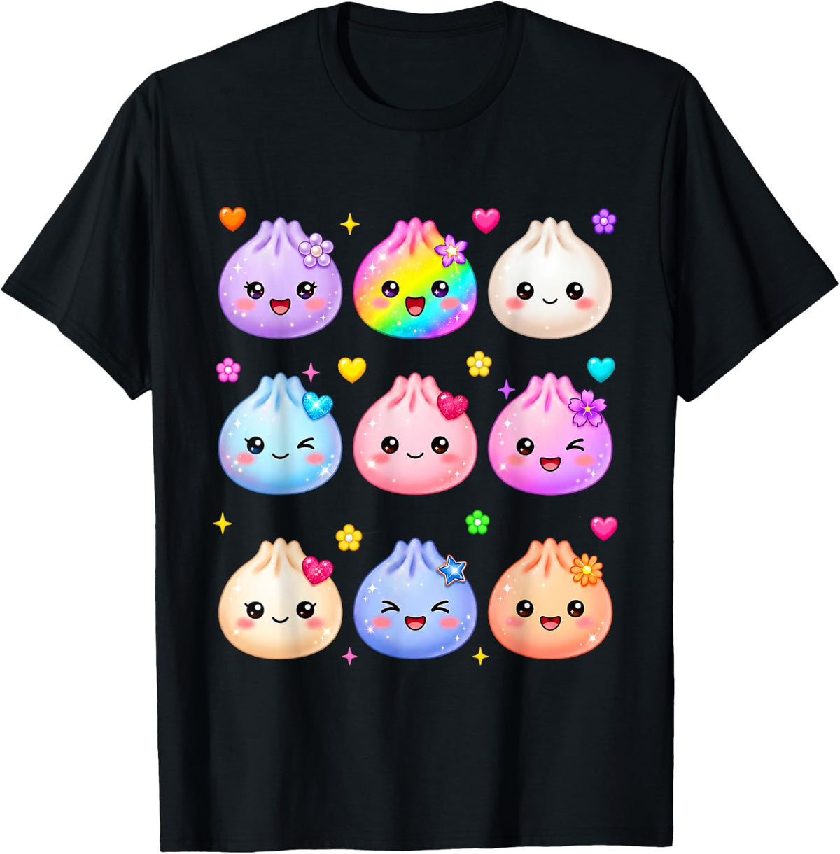 Cute Dumpling Kawaii Pastel Rainbow Anime Birthday Girl Kids T-Shirt