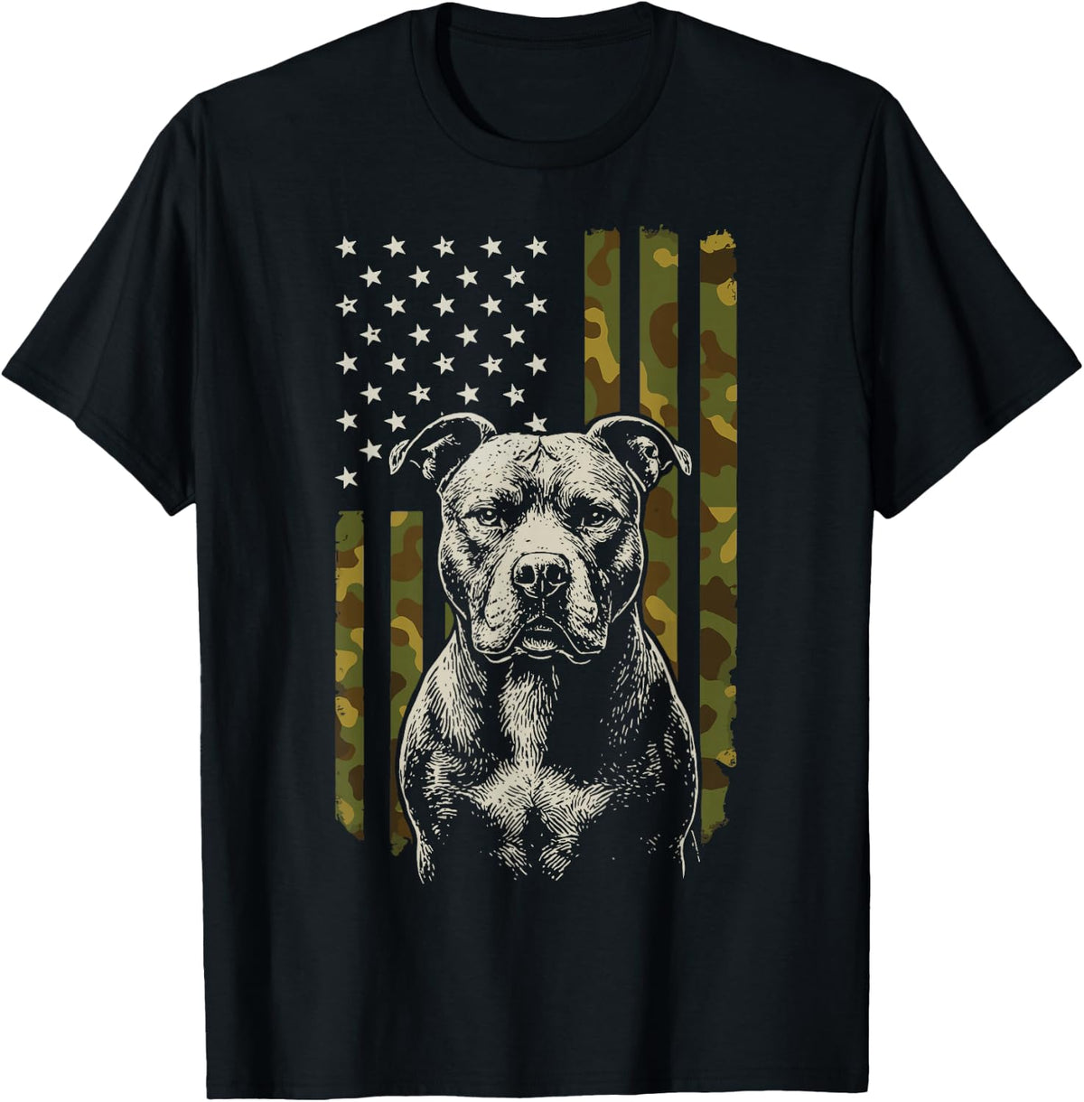 Pitbull US Flag Pit Bull America T-Shirt