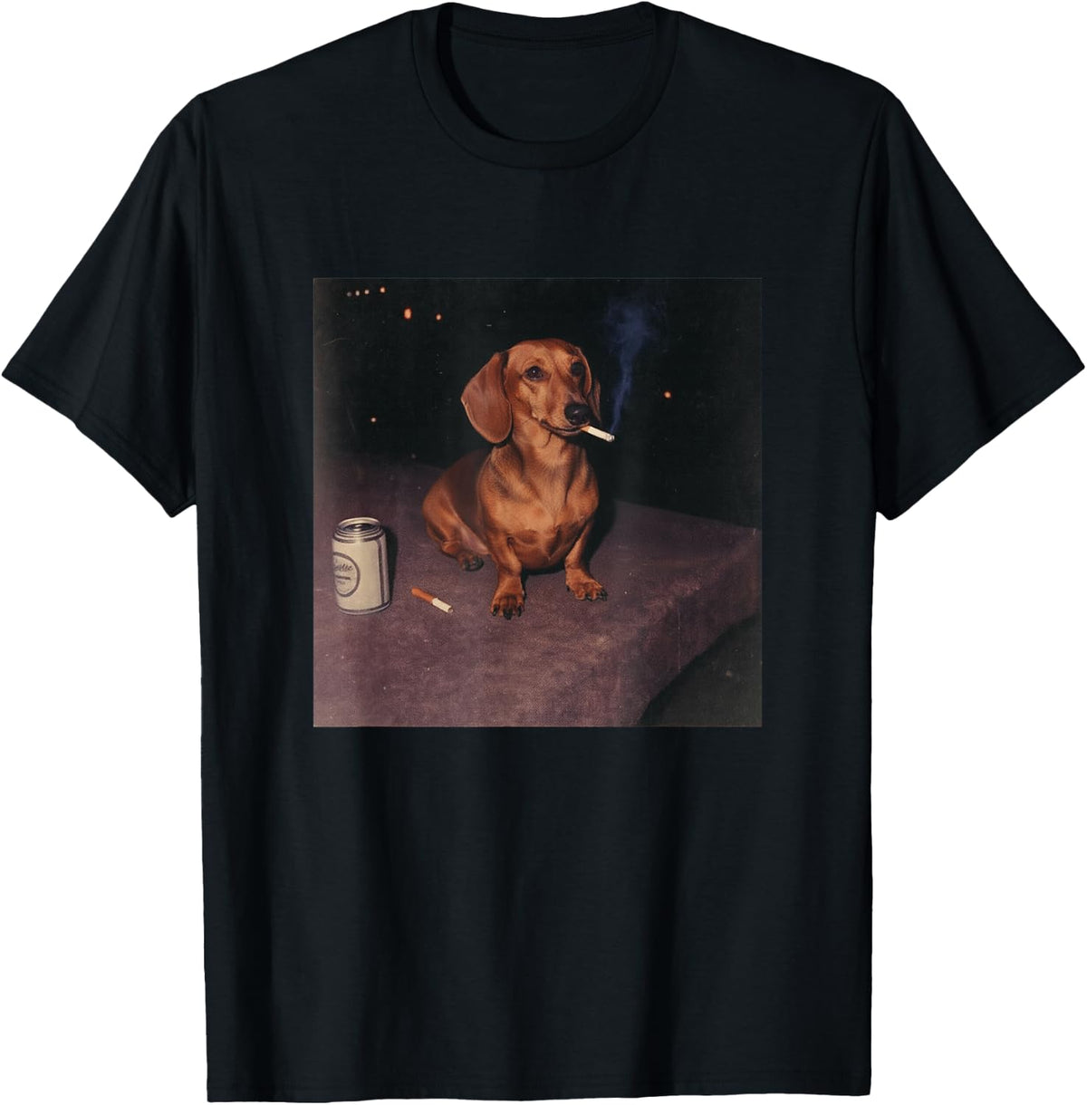 Funny Smoking Dachshund Cigarette Beer Gen Z T-Shirt