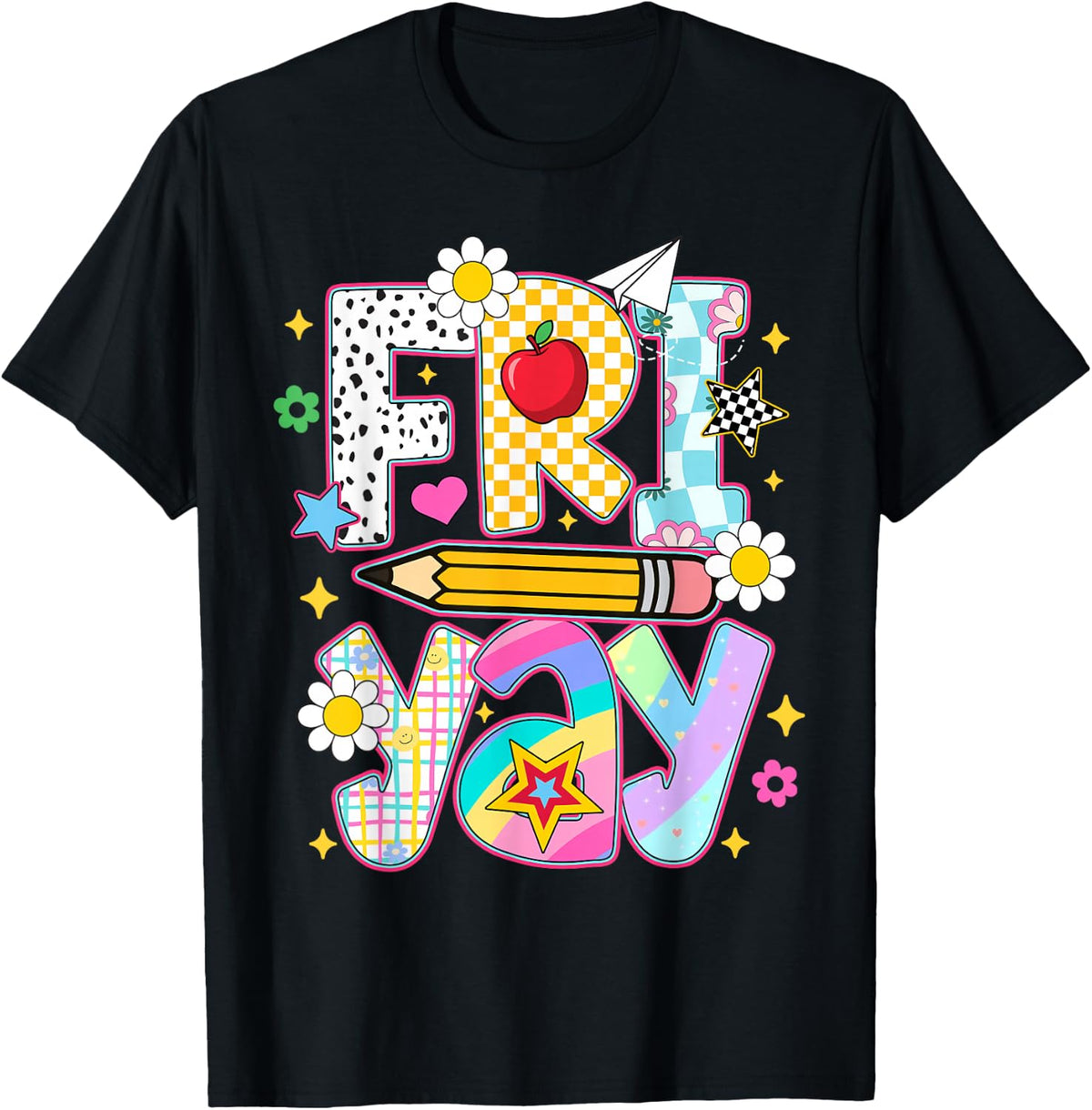 Happy Friyay Friday Funny Weekend Fri Yay Teacher Girls Kids T-Shirt