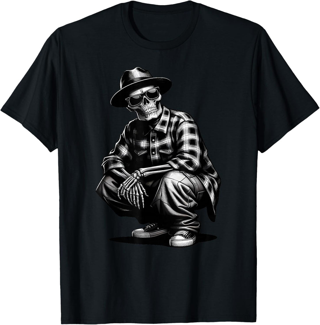 90s Cholo Chicano Homie Cool Mexican Gangster Skeleton Skull T-Shirt
