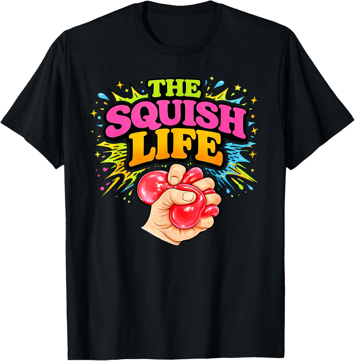 The Squish Life Retro Bubble Letter Graphic Cute Squishy Toy T-Shirt