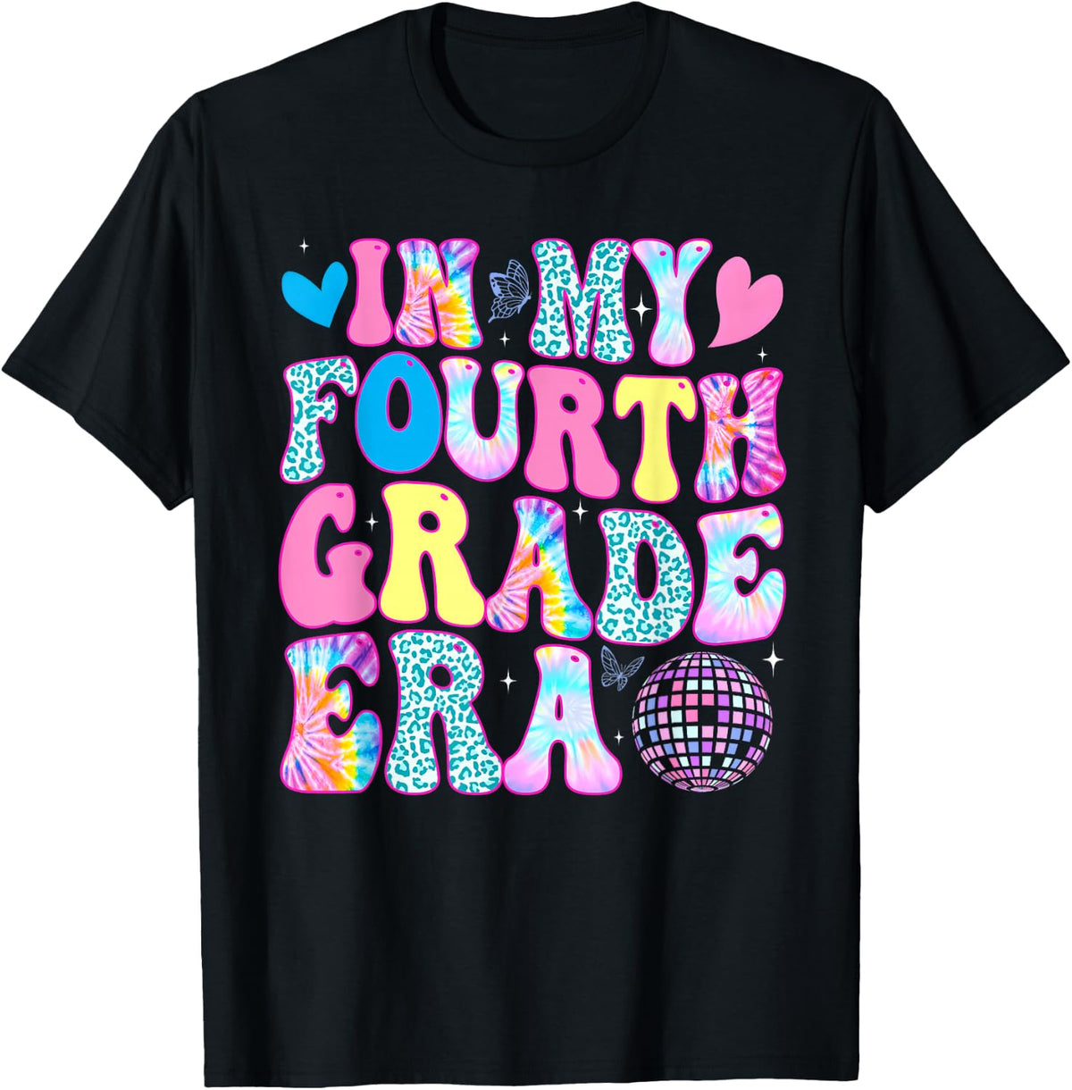 in My Fourth Grade Era Back to School Groovy Teachers Girls T-Shirt