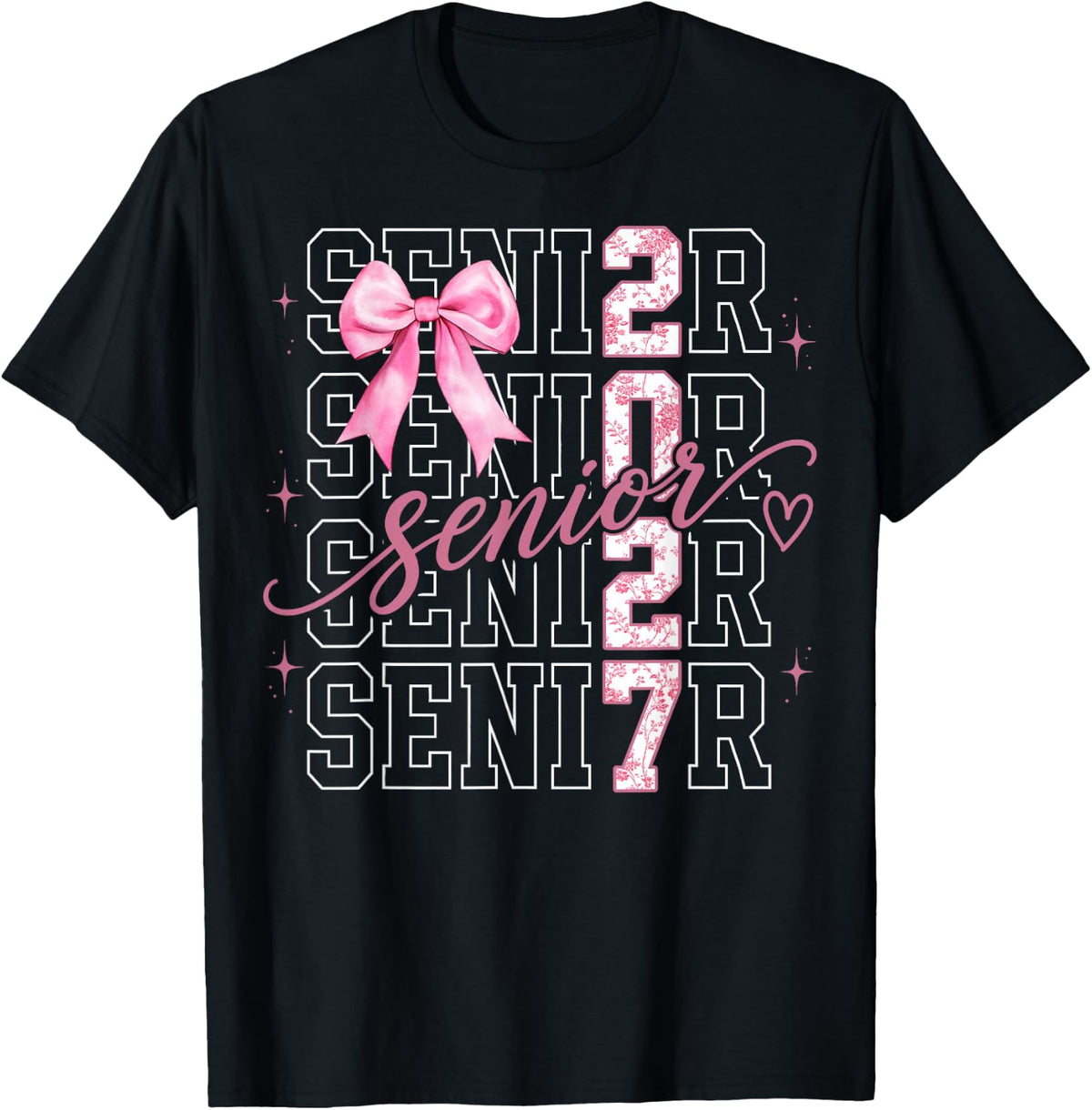 Senior 2027 Class of 2027 Coquette Bow Graduation 2027 Girls T-Shirt