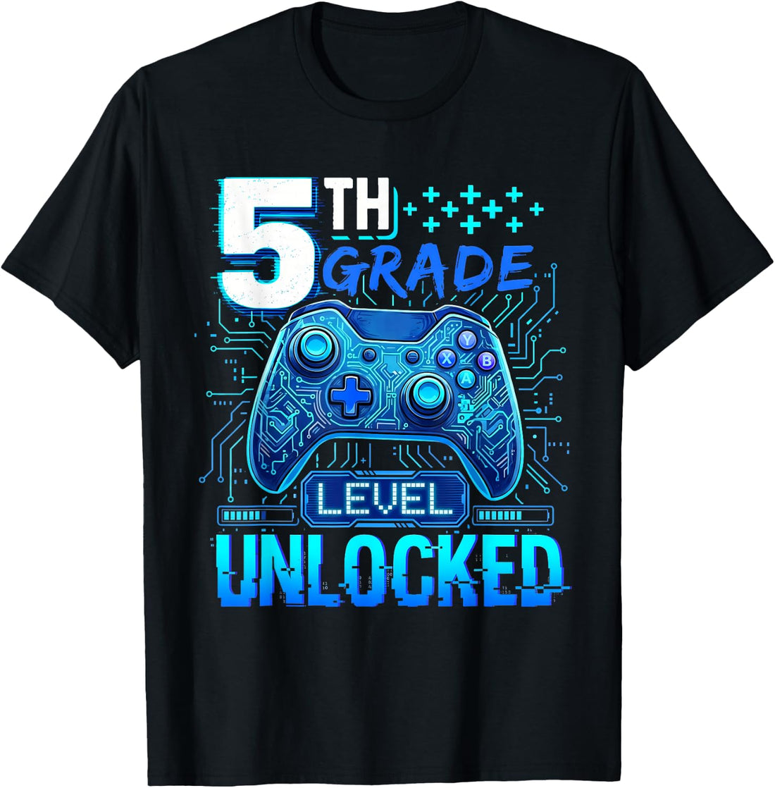 Back to School 5th Grade First Day Level Unlocked Gamer Boys T-Shirt