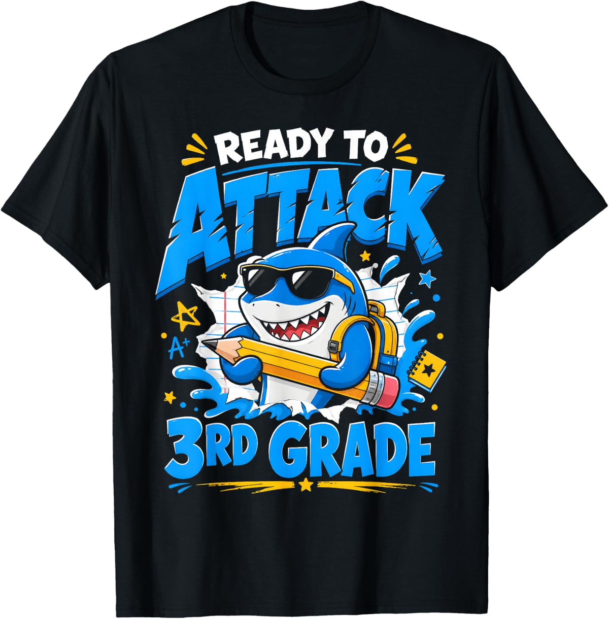 Ready to Attack 3rd Grade Shark First Day of School Back to T-Shirt