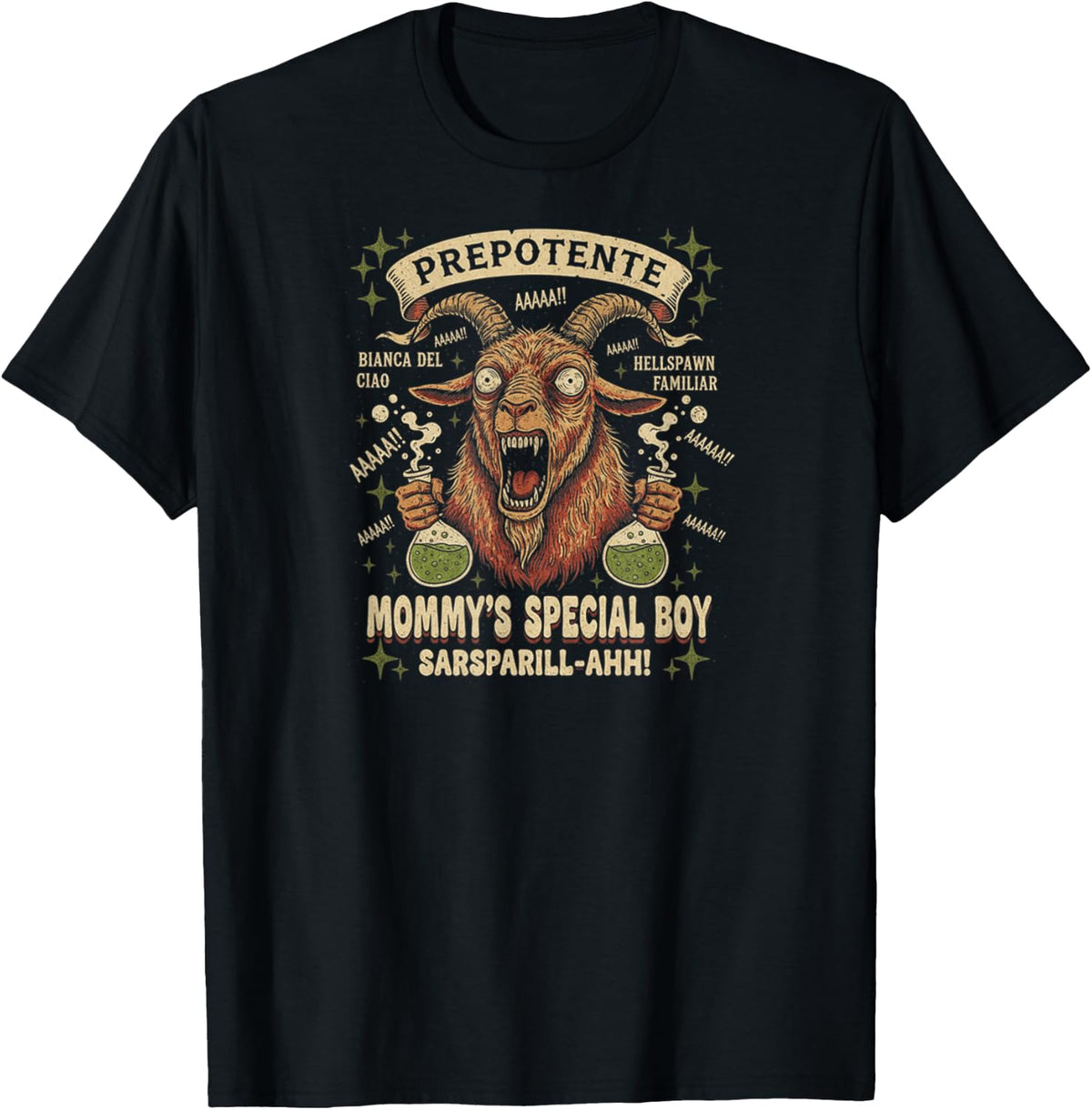Prepotente Goat Meme Funny Gamer Mommy's Special Boy Vintage T-Shirt