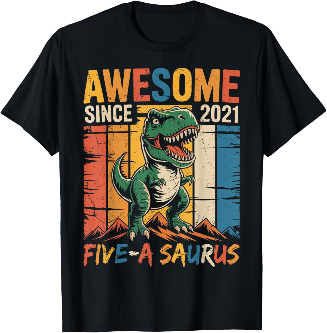 5 Year Old Dinosaur 5th Birthday Five Saurus Boys Kids T-Shirt