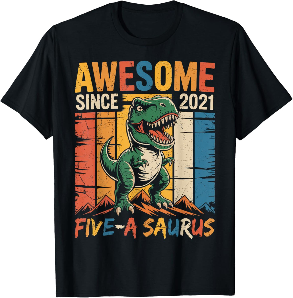5 Year Old Dinosaur 5th Birthday Five Saurus Boys Kids T-Shirt