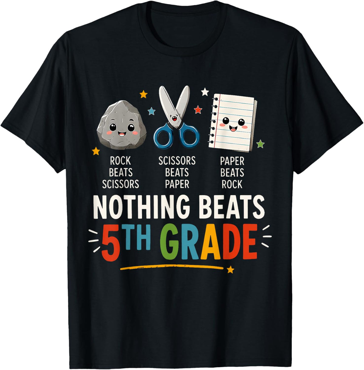 Back to School Rock Paper Scissors Nothing Beats 5th Grade T-Shirt