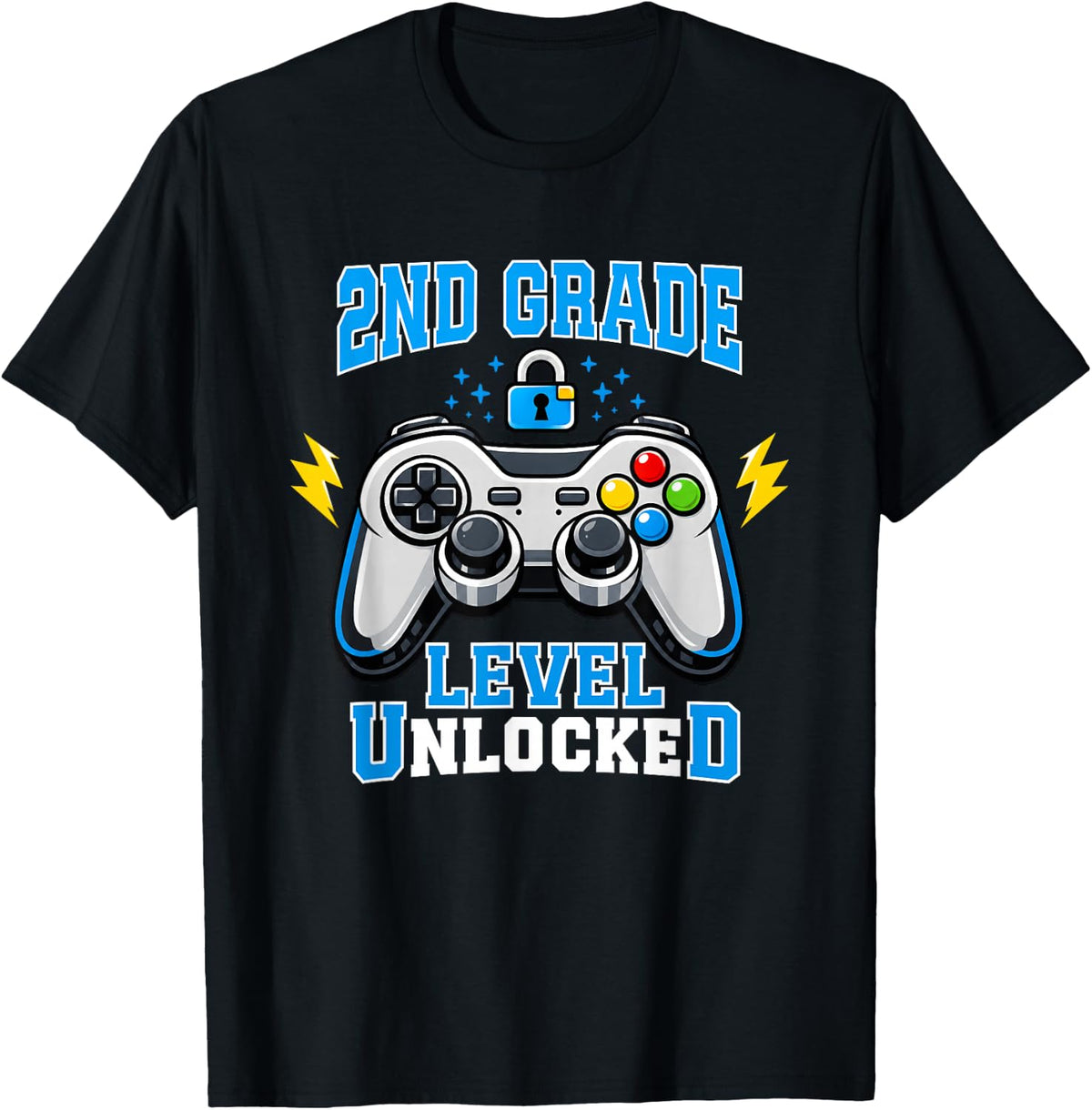 2nd Grade Level Unlocked Video Game Back to School Kids Boys T-Shirt