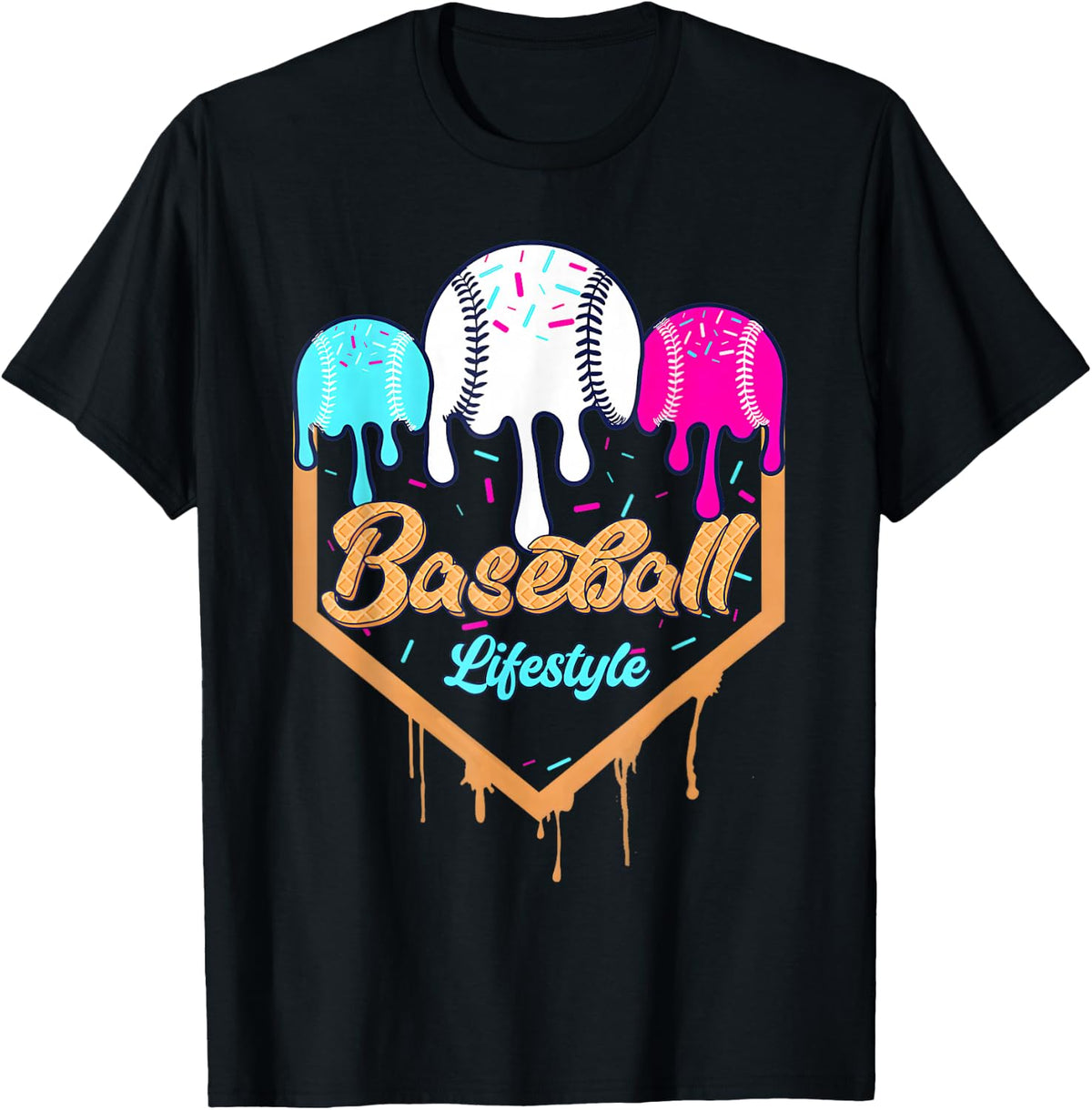 Drip Baseball Lifestyle Mascot Shirt Funny Boys Kids Tee T-Shirt