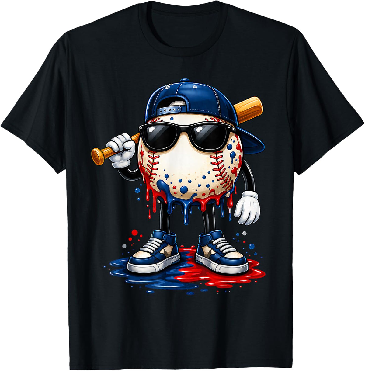 Baseball Drip for Boys Ice Cream Drip Baseball Sport Lover T-Shirt