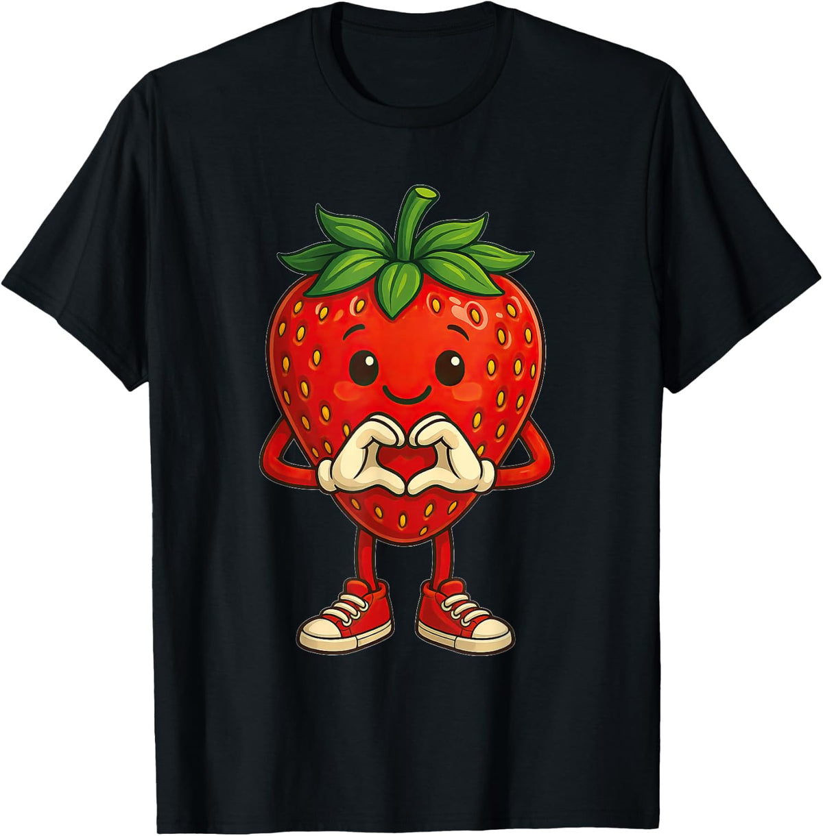 Strawberry with Heart - Sweet Strawberry Motif with Heart T-Shirt