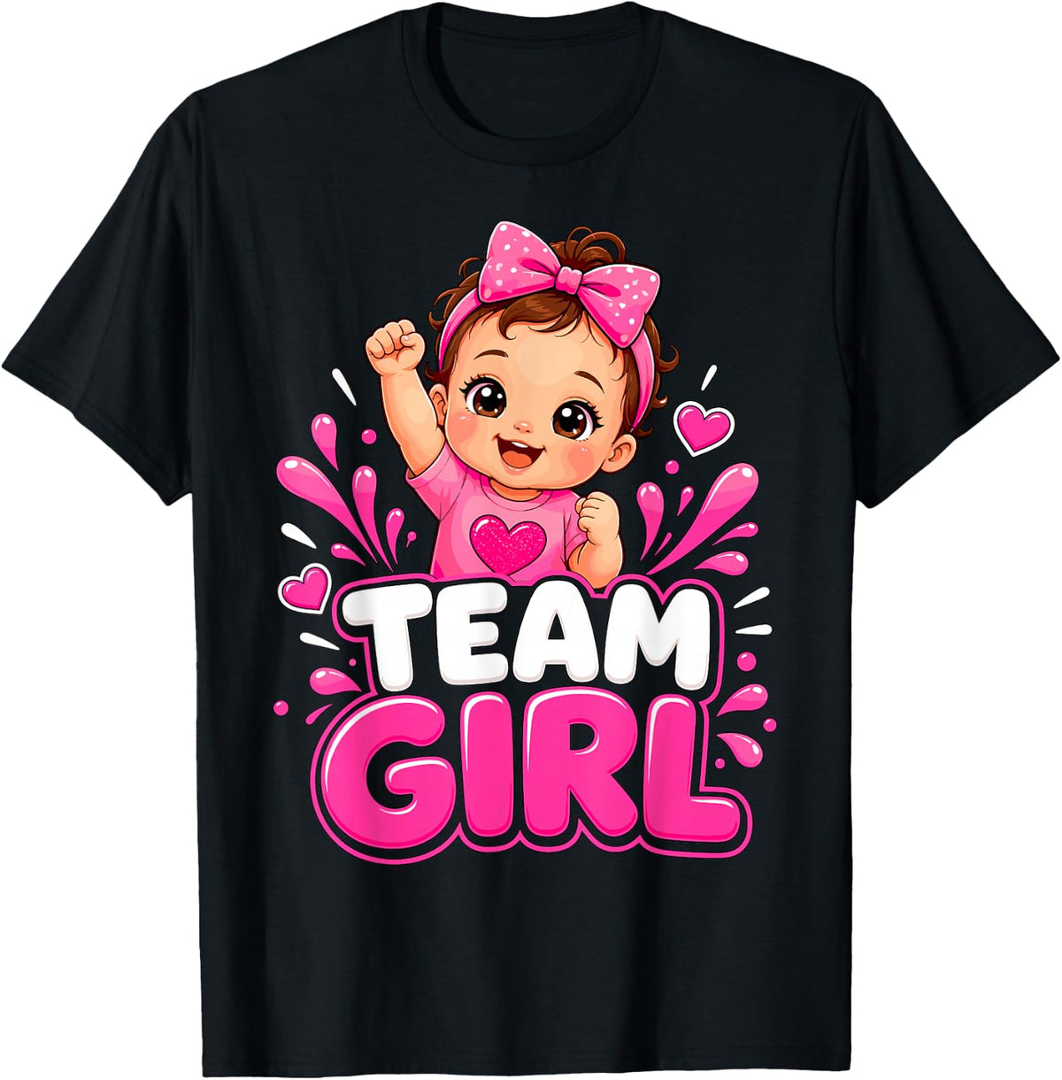 Team Girl Gender Reveal Baby Party Pink Family Match T-Shirt