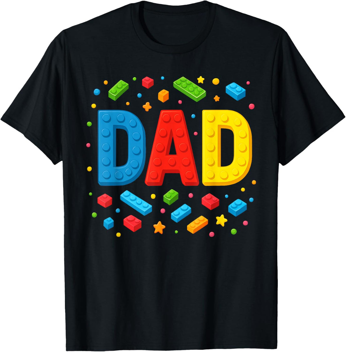 Dad Building Bricks Blocks Master Builder Father's Day Men T-Shirt