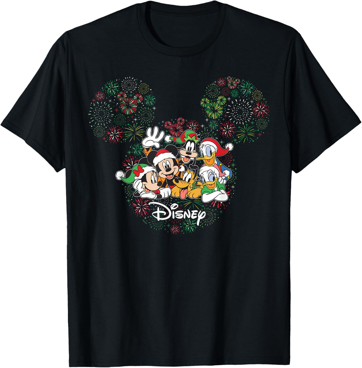 Disney Mickey & Friends Holiday Fireworks Christmas Trip T-Shirt