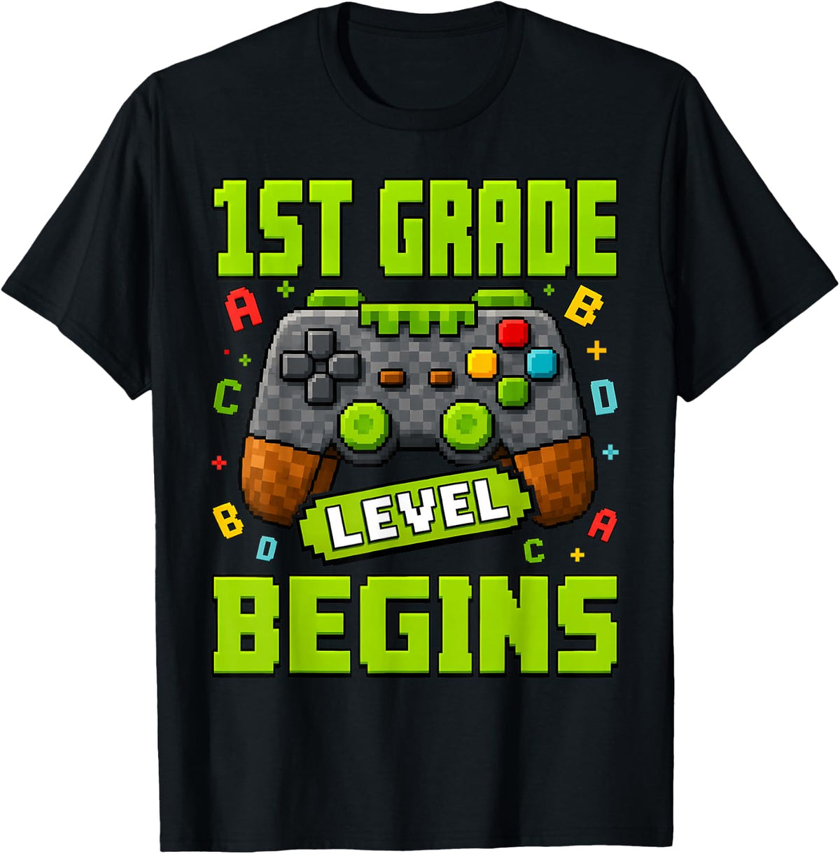 Gamer 1st Garde Back to School First Day of First Grade Boys T-Shirt