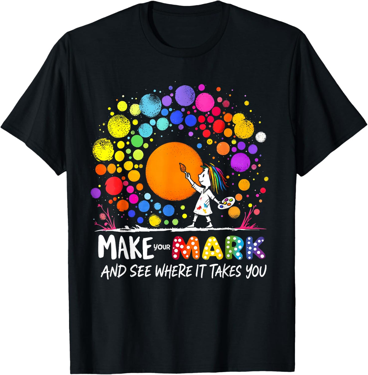 Make Your Mark Happy Dot Day Girls Boys Colorful Polka Dot T-Shirt
