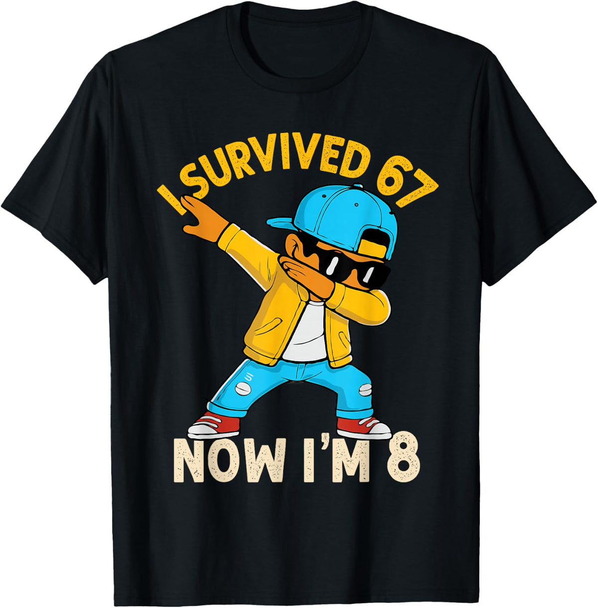 8th Birthday 67 Six Seven Dabbing Boy I'm 8 Year Old Bruh T-Shirt